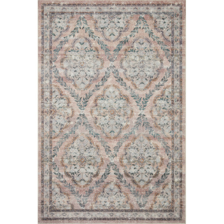 Rifle Paper Co. x Loloi Courtyard Blush Area Rug 7'6” x9'6”