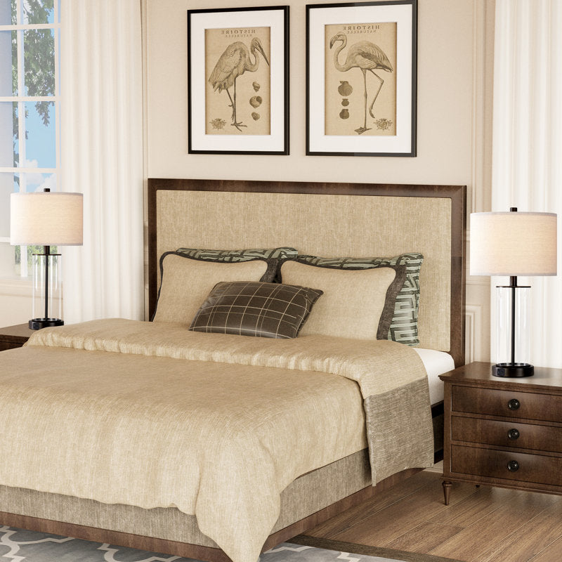 Quinita 23" Glass Table Lamp Set with Touch Control, LED Bulbs, USB Ports