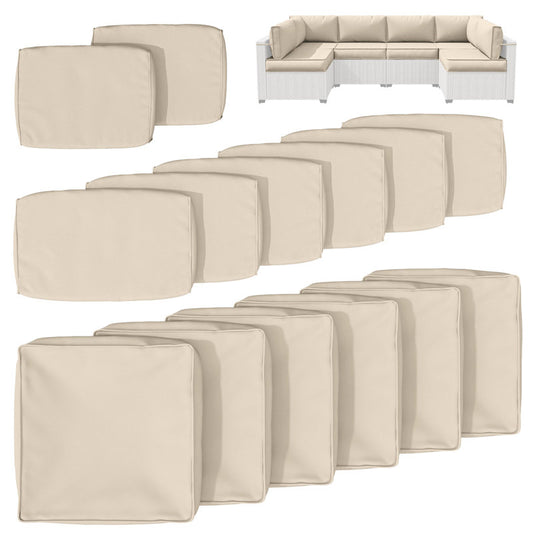 Housse de coussin pour ensemble de 14 pièces pour salon de jardin (housses uniquement)